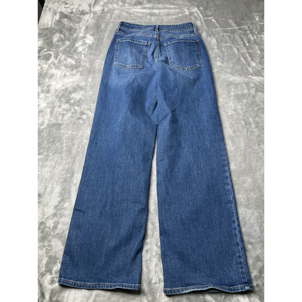 Old Navy Jeans Women Size 2 Wide Leg Mid-Rise Wow Baggy Cotton Denim Pockets - Picture 2 of 6